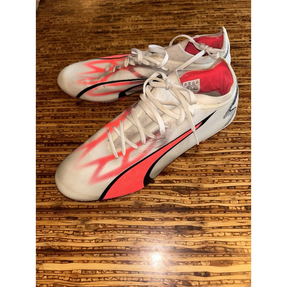 Puma Ultra Match FG/AG Soccer Cleats Mens 10.5 White Red Black 107347-01